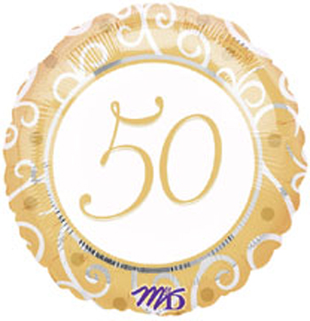 50th Anniversary Mylar Balloon, 18