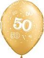 "50" Latex Balloon, Gold 11" Dozen