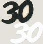 Number 30 Confetti, Black and White