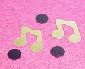 Gold Music Note Confetti with Black Dots
