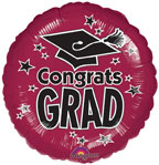 Burgundy Graduation Balloon