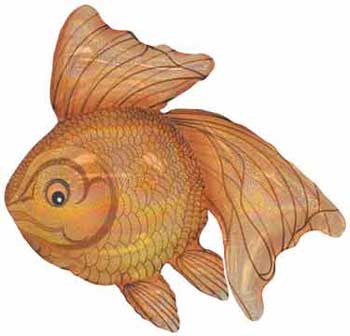 Angel Fish Mylar Balloon, Gold Angel Fish