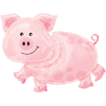 Pink Pig Mylar Balloon