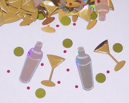 Martini Glass and Martini Shaker Confetti