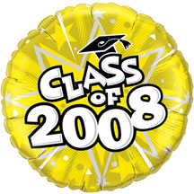 Yellow Class of 2008 Balloon