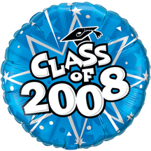Blue Class of 2008 Mylar Balloon