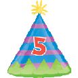 "5" 5th Birthday Mylar Ballloon
