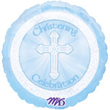 Blue Christening Balloon