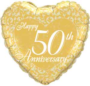 50th Anniversary Mylar Balloon, 18