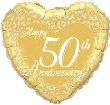 50th Anniversary Mylar Balloon, 18"