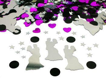 Dancing Couple with Hearts Confetti