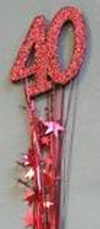 Red Number 40 Centerpiece Spray