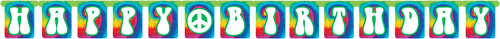 Tie Dye Happy Birthday Banner