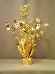 Gold 50th Anniversary Table Centerpieces | Set of 6 Centerpieces