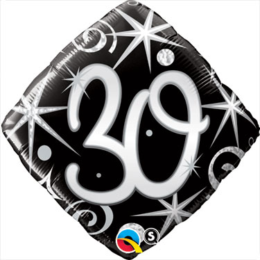 30th Birthday Party on Elegant 30th Birthday Balloon  Black And Silver 30th Birthday Mylar