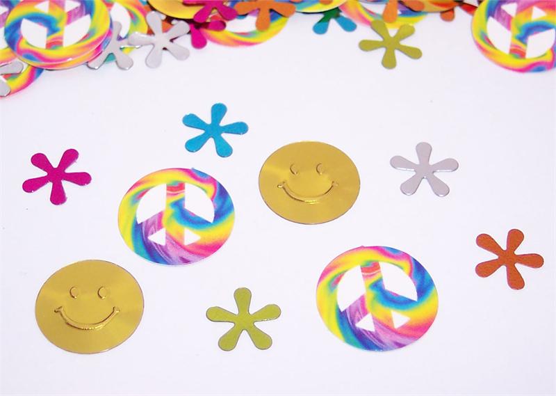 pics of peace signs and smiley faces. peace sign confetti. smiley