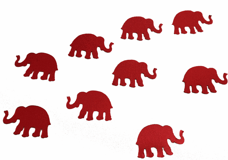 Red elephants Confetti, Bulk elephants Confetti Metallic Red