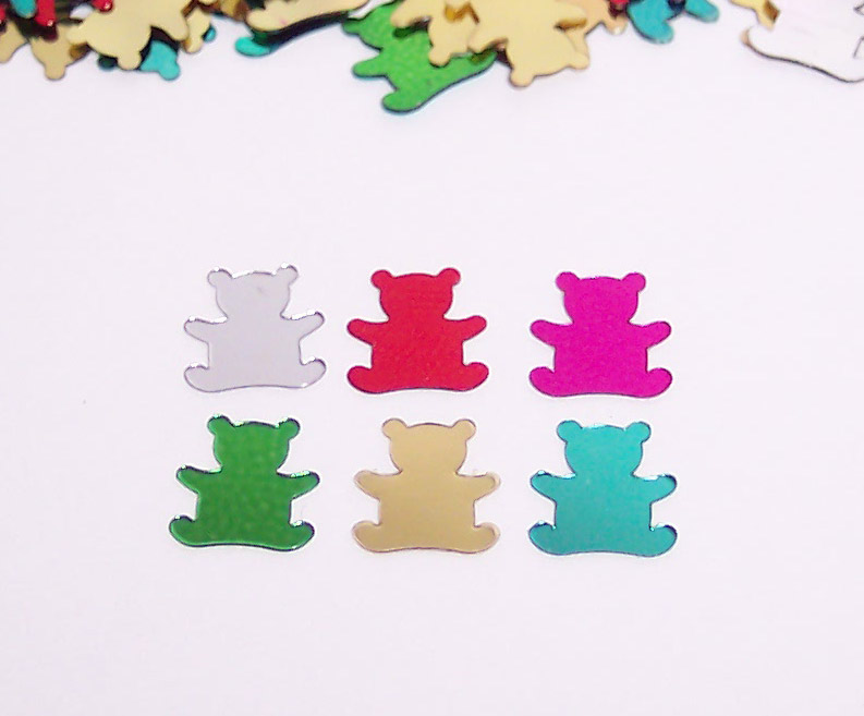 Teddy Bear Confetti, Metallic Teddy Bear Confetti Multi Color Pounds or