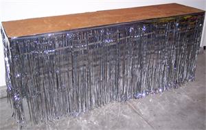 Silver Metallic Table Skirting Silver Metallic Table Skirting