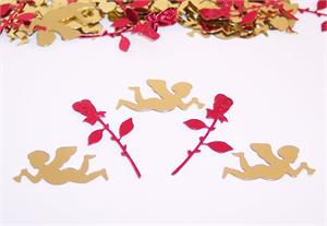 Gold Cupid Confetti, Red Rose Confetti