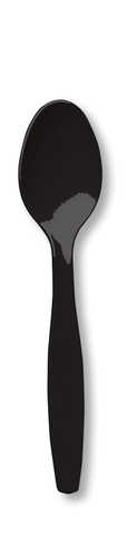 Spoons, Black Plastic 24 Count Spoons
