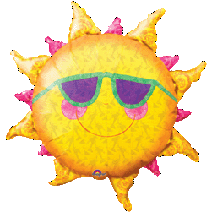 Balloon Shaped like the Sun, Wearing Sunglasses