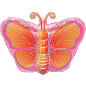 Orange and Pink Butterfly Balloon