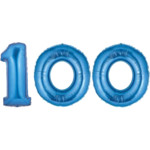 Blue Number 100 Balloon, 40"