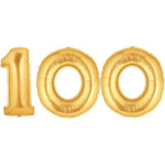 Gold Number 100 Balloon, 40"