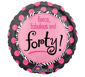 Fabulous 40th Birthday Mylar Balloon