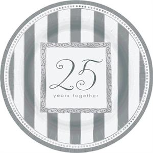 25th anniversary paper plates