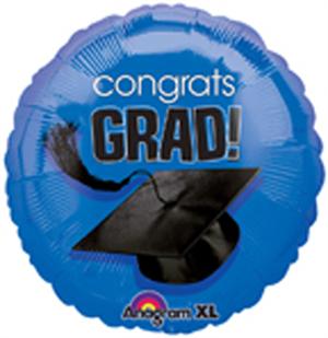 Blue Graduation Mylar Balloon