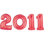 Red 2011 Number Balloons