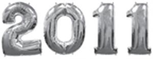 Silver 2011 Balloons, Large Number Balloons