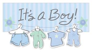 It's a boy banner with baby clothes