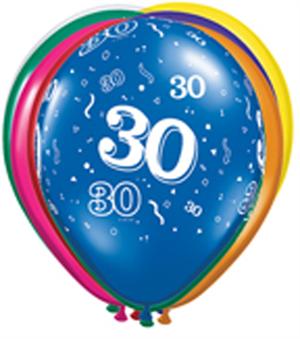 30th Birthday Latex Balloons