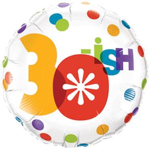 30th Birthday Balloon with Polka Dots