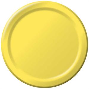 Lemon Yellow Paper Plates, 9" diameter, 24 count