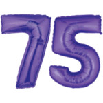 Purple Number 75 Balloons, 40"