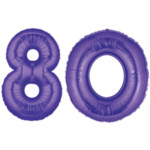 Purple Number 80 Balloon, 40"