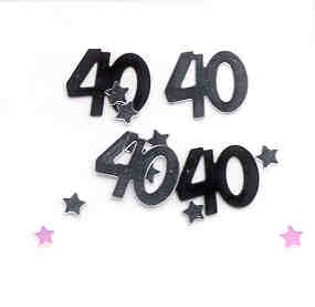 Black number 40 confetti