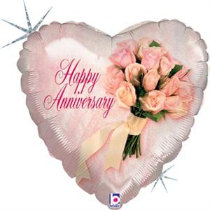 Pink Happy Anniversary Balloon