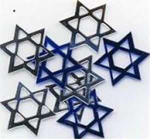 Silver and Blue Star of David Confetti