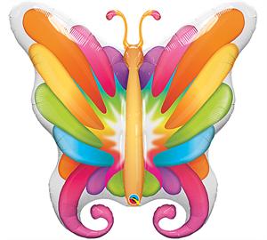 Butterfly Balloon, Brilliant Colors Butterfly Shaped Mylar Balloon