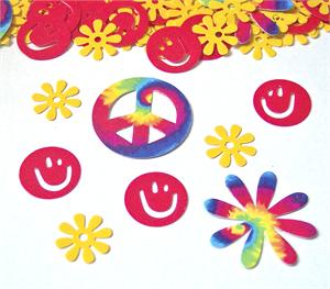 Hippie Confetti, Tie Dye, Peace Sign