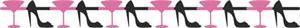 Jointed High Heel Shoes and Martini Glasses Banner