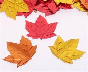 Embossed Leaf Confetti, Metallic Leaves
