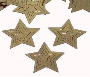 Embossed Gold Metallic Star Confetti