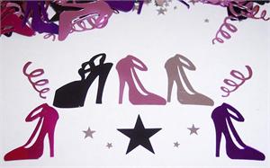 High Heel shoe confetti shaped like stilettos