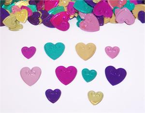 Mullti Colored Metallic Heart Confetti